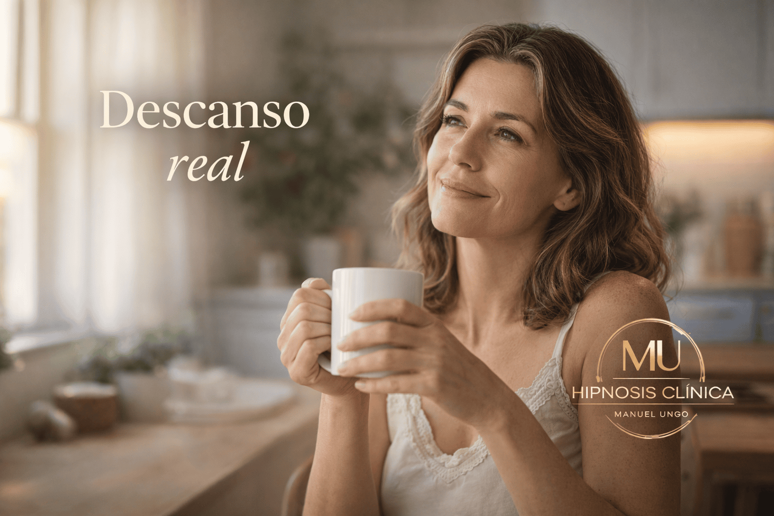 Mujer descansada por la mañana tras mejorar el insomnio y regular la activación nocturna.