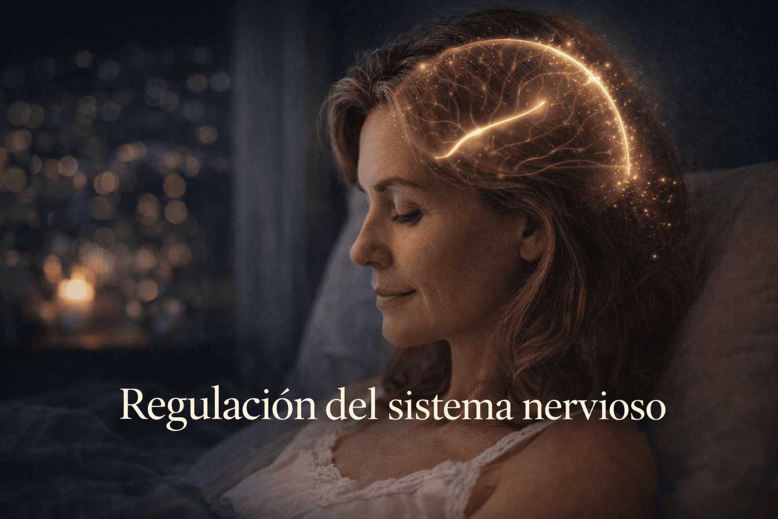 Representación visual de la regulación del sistema nervioso para reducir activación nocturna e insomnio.