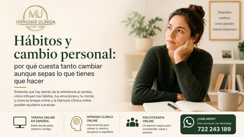 Hábitos y cambio personal con Hipnosis Clínica online en Clínica VIU
