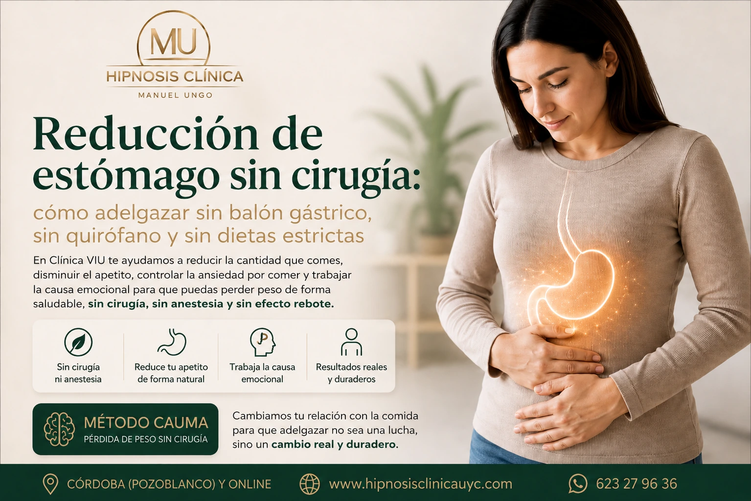 Reducción de estómago sin cirugía con Método CAUMA para perder peso en Clínica VIU
